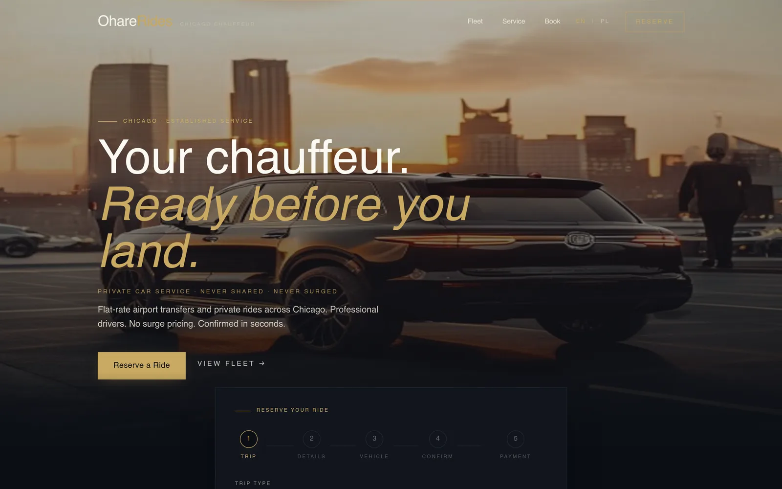 OhareRides website screenshot