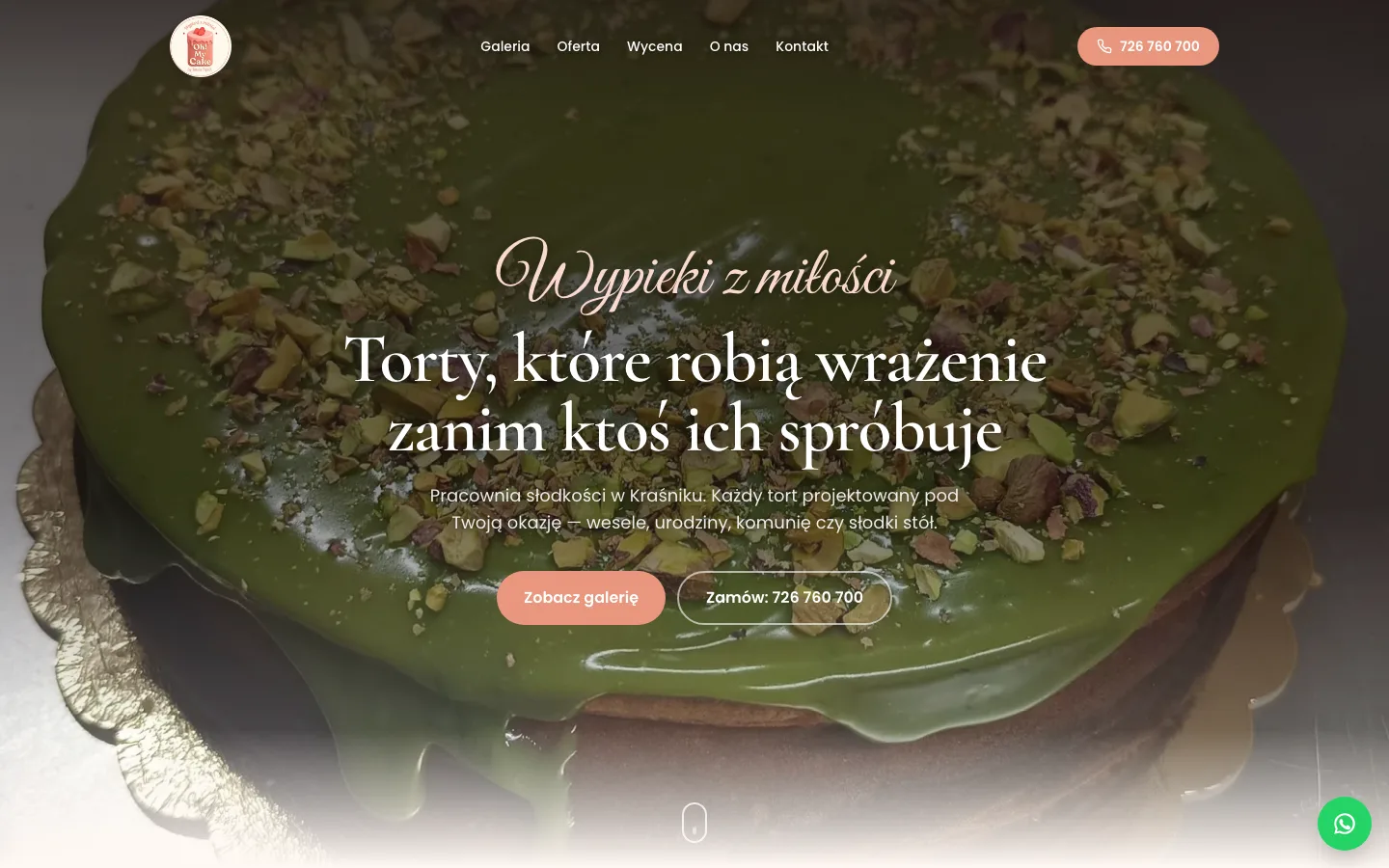 Oh My Cake website screenshot