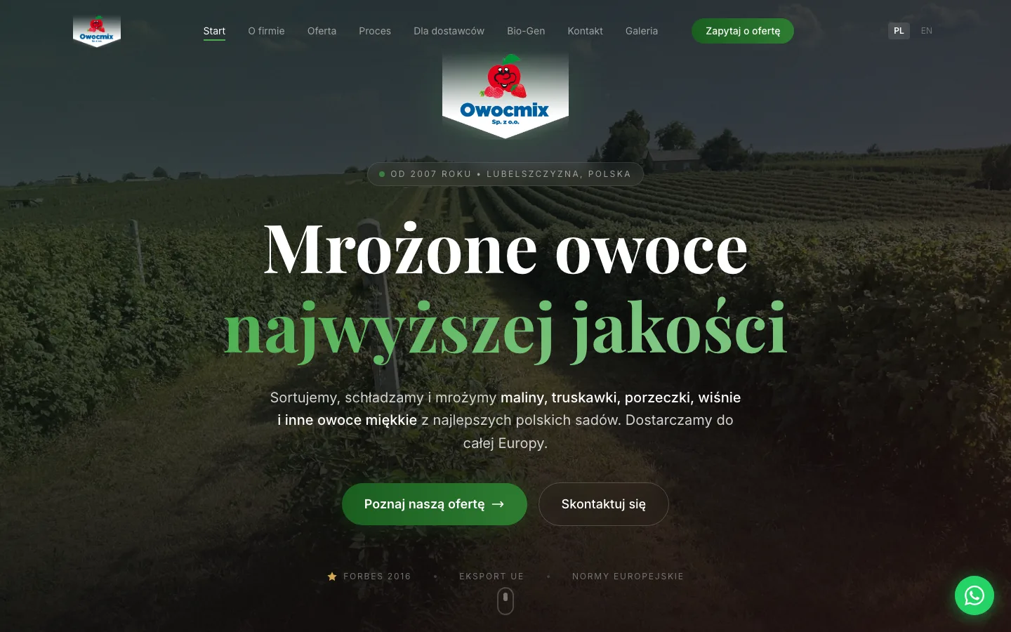 Owocmix website screenshot